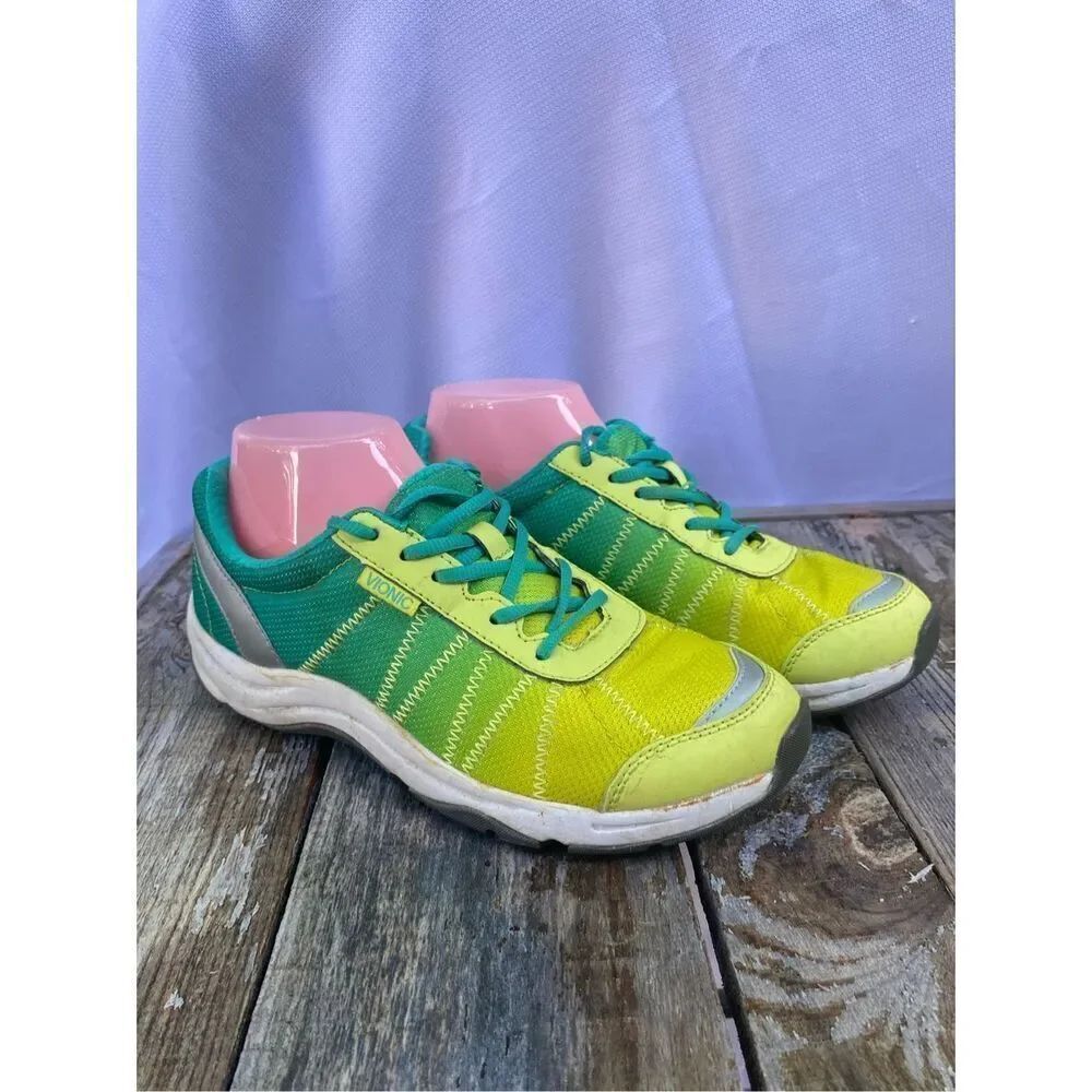 Vionic Alliance Women’s Sneakers Size 7 Green Yellow Orthotic Support Running Sh